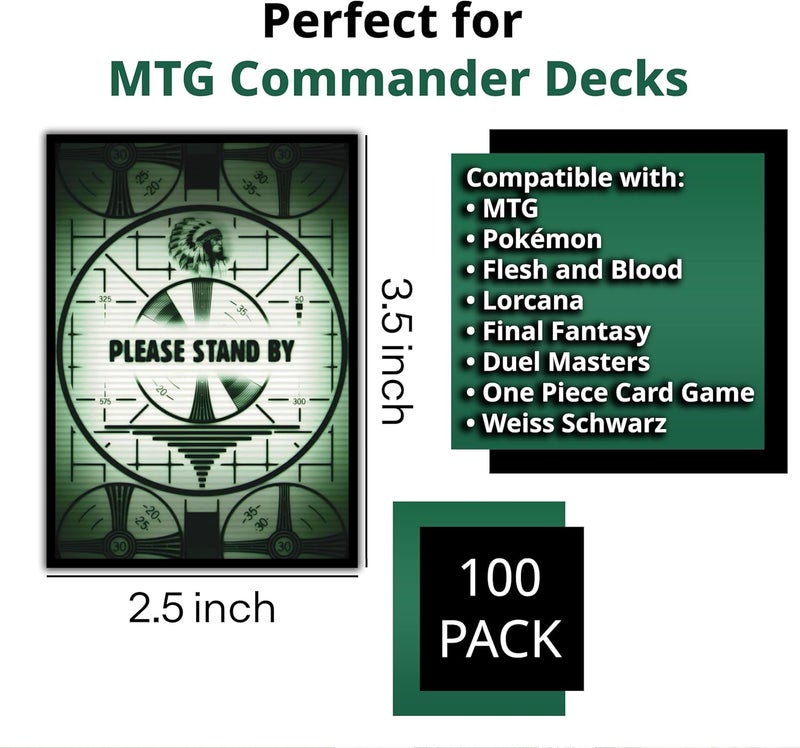Digital Sorcery Studio Please Stand by Card Sleeves - 100 Pack for MTG, Magic The Gathering, TCG Decks & More, Standard Size Card Sleeves for Trading Card Protection - Ideal for MTG Commander & Fallout Decks - Image 4